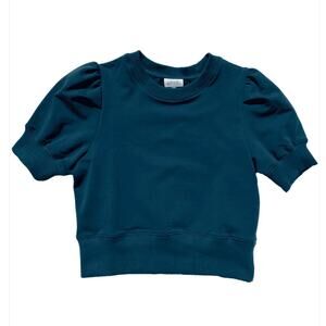 Pleat Collection Girls Riley Sweatshirt Top - Dark Teal Blue NWT size 7